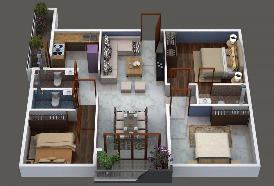 3 BHK flat for sale in HBR Layout