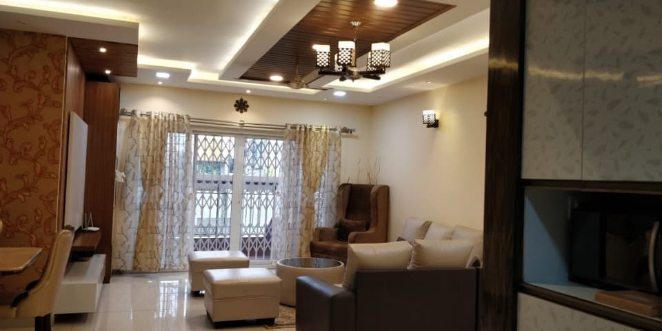 3 bhk semi furnished flat for rent in plama heights, hennur gardens, hennur main road, measuring 1895 sqft