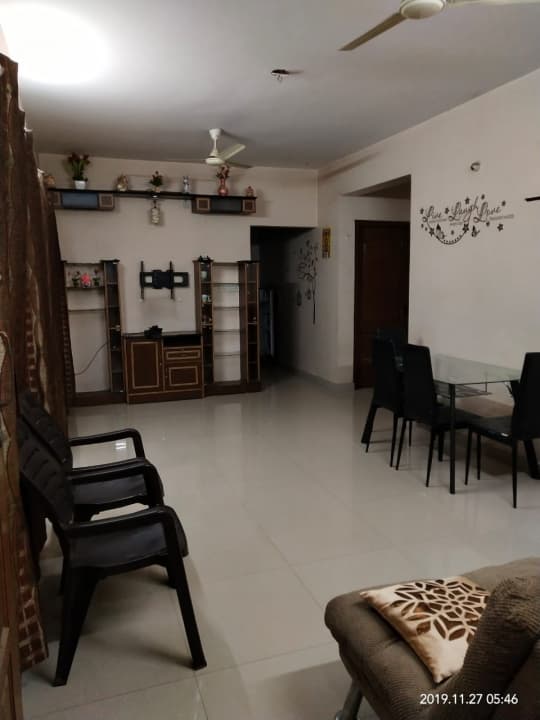 2 bhk fully furnished flat for rent in hennur plaza, hbr layout, hennur main road, measuring 1100 sqft