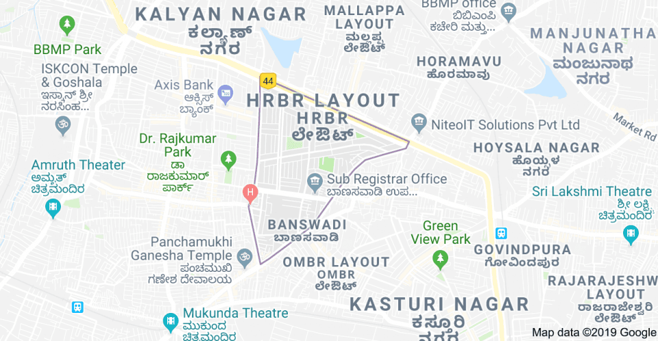 40x60 BDA Site for Sale in 1st Block, HRBR Layout